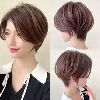 ショート カラー クローバー八木店所属・白髪ぼかし/ショート 福原ないとのヘアスタイル