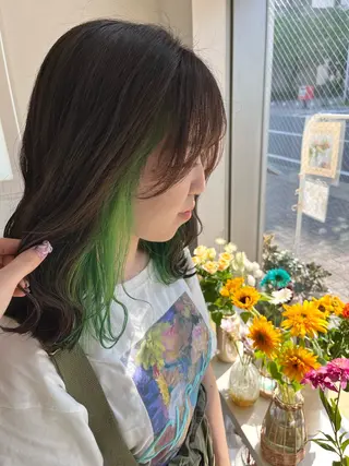 セミロング カラー 暖色カラー／ ヘアセット🌛櫻井舞のヘアスタイル