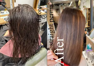 セミロング パーマ charm《銀座》 ヘアセット/縮毛矯正のヘアスタイル