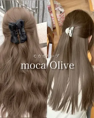 ロング カラー くすみミルクティー／ ブラウン🪡TOWAのヘアスタイル