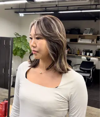 セミロング カラー EGAO /藤沢/海外ヘアのヘアスタイル