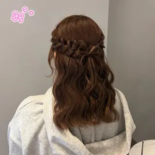 ヘアアレンジ 顔周り/ガーリー /ヘアメ/あつはのヘアスタイル