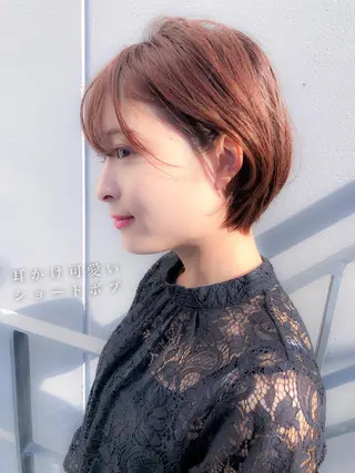 ショート カラー 顔周りレイヤー/ボブ 銀座✨中野まさひろのヘアスタイル