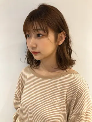 ミディアム カラー パーマ ヘアアレンジ パーマスタイル🔅 sayacaのヘアスタイル