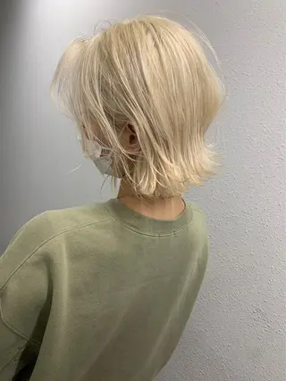 ミディアム カラー メンズ 艶感ミルクティー🤍 色落ち綺麗🤍ともやのヘアスタイル