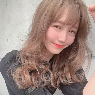 セミロング カラー 💕上野美容師☁ ブリーチ💖サワのヘアスタイル