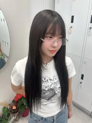 ロング カラー ヘアアレンジ メンズ シールエクステ🎀 羽エクステ🌙しぇるのヘアスタイル