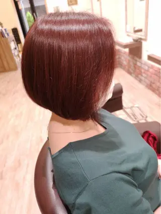 ミディアム カラー 似合わせカットパーマ 長峯丈士のヘアスタイル