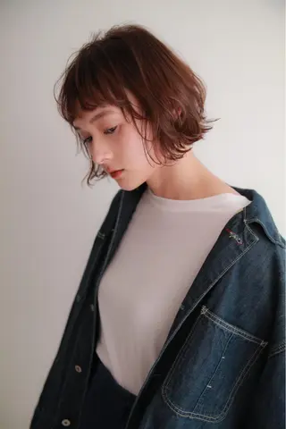 ミディアム パーマ レイヤー,ボブ / 彩未のヘアスタイル