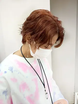 ショート カラー パーマ パーマ/ボブ/ 神戸/豊浦翔太のヘアスタイル