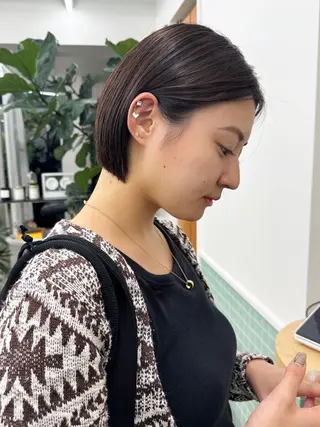 ショート カラー ボブ/レイヤー/ケア パーマ/リュウタのヘアスタイル