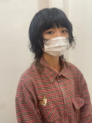 ミディアム パーマ アトム/ウルフ パーマ/レイヤーのヘアスタイル