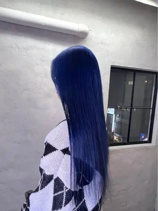 セミロング カラー ダメージレスカラー 縮毛MISAKI🦋のヘアスタイル