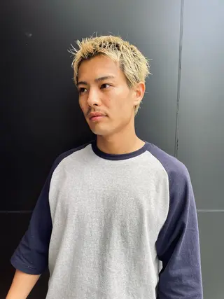 パーマ メンズ スパイキーパーマ 柏NO1 藤本葉のヘアスタイル