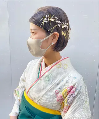 ショート ヘアアレンジ 🌟アレンジが似合う カラー🌟Rumiのヘアスタイル