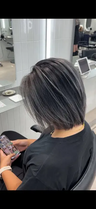 ミディアム カラー 表参道/ハイライト バレイヤージュのヘアスタイル