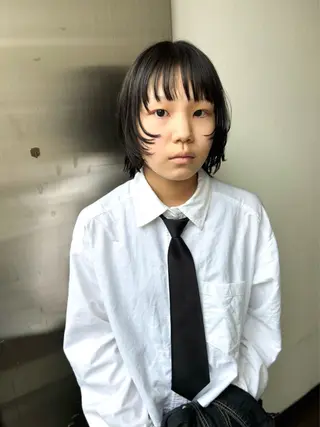 ショート デザインパーマ 藤田和樹のヘアスタイル