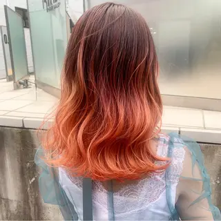 ミディアム カラー ヘアアレンジ ハイトーン/美髪矯正 🍃大江拓実のヘアスタイル