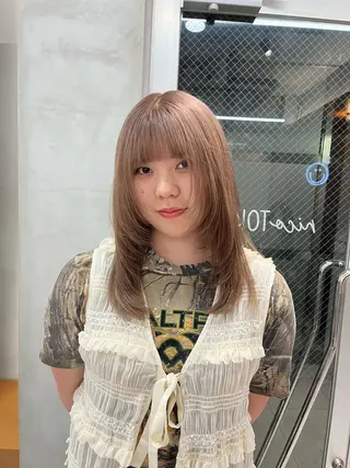 セミロング カラー ボブ&透明感カラー ♡TOMOEのヘアスタイル