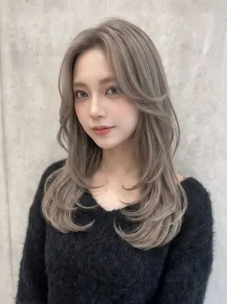 セミロング カラー ヘアアレンジ Louwe/ misakiのヘアスタイル