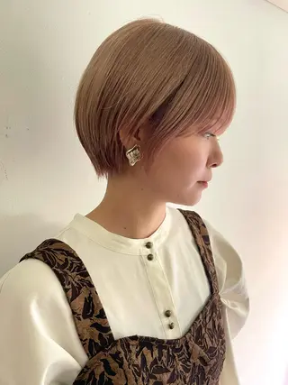 ショート cinq   PROJECT所属・ミルクティーベージュ /ボブ/あげは🎀のヘアスタイル