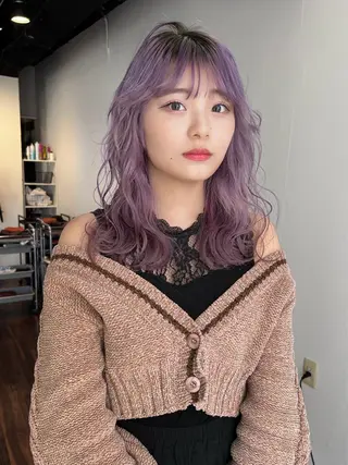 セミロング カラー 🧡色落ちまで2度綺 麗なカラー🧡ヨシキのヘアスタイル