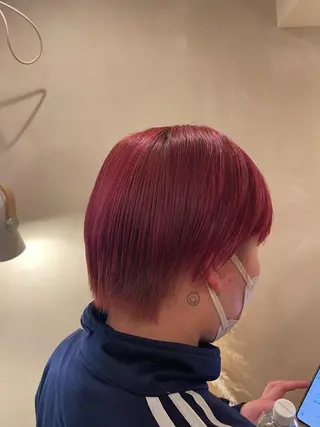 カラー シンバヒナノ/パーマ レイヤーカット/ボブのヘアスタイル