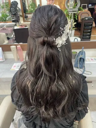 ロング ヘアアレンジ 韓国風パーマ/ヘア セット/店長みづきのヘアスタイル