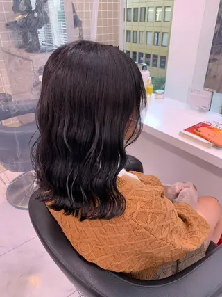 セミロング カラー パーマ ヘアアレンジ メンズ マツエク・マツパ neon hair所属・🩵 JURI🩵のヘアスタイル