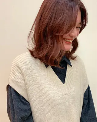 ミディアム カラー ﾊｲﾄｰﾝ/ｼｮｰﾄ 村上淳乃🐥のヘアスタイル