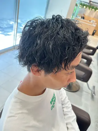 ミディアム パーマ メンズ 💈メンズ特化 美容師サキ💈のヘアスタイル