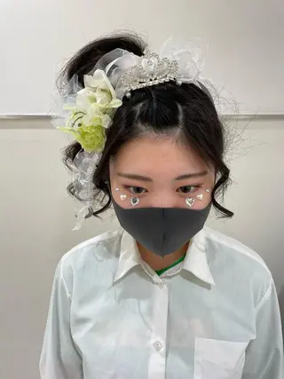 セミロング ヘアアレンジ 松永 梨央のヘアスタイル