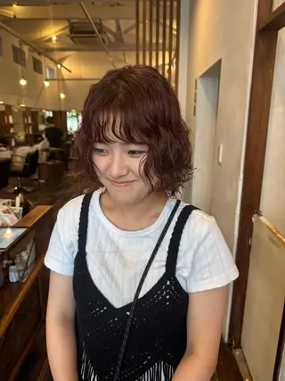 ミディアム パーマ MOK大阪梅田店 Asahiのヘアスタイル