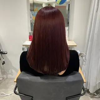 セミロング カラー ななみ.⋆𝜗𝜚 艶カラー/まつパのヘアスタイル