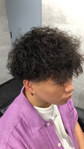 ミディアム パーマ ヘアアレンジ メンズ Bar Ber HouseLavie所属・中西 将斗のヘアスタイル