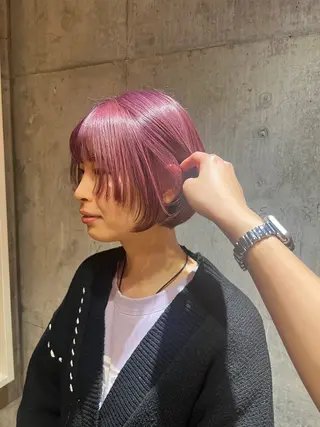 ショート カラー 🌝ぷる艶ハイトーン 柔らかヘア🍅まあやのヘアスタイル