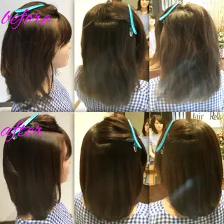 セミロング パーマ ブリーチ縮毛矯正/ デサキ ショウヘイのヘアスタイル