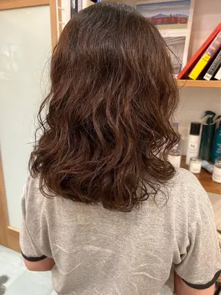 セミロング パーマ 門崎未依/レイヤー/ メンズカット🪿🌼のヘアスタイル