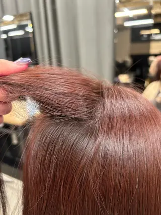 セミロング 女性らしいモテヘア 韓国ヘアhikariのヘアスタイル