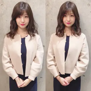 セミロング カラー パーマ ヘアアレンジ キッズ ネイル マツエク・マツパ ACHFILO モデル募集のヘアスタイル