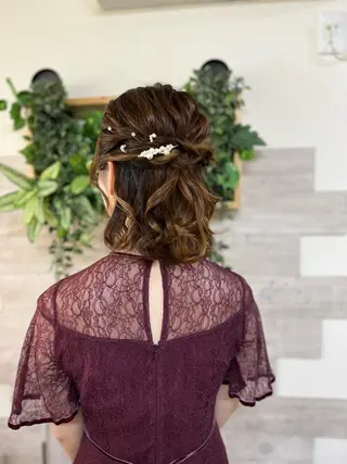 セミロング ヘアアレンジ ヘアセット/卒業式 袴着付け✨清水玲歌のヘアスタイル