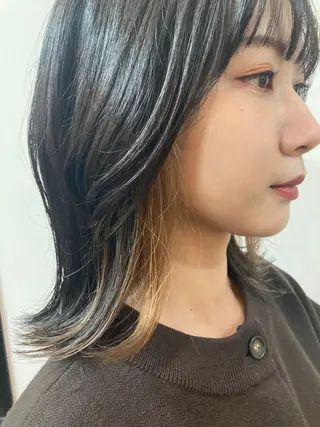 ミディアム カラー 阪口 依美奈のヘアスタイル