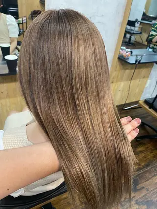 セミロング カラー 髪質改善/レイヤー カット手塚奨のヘアスタイル