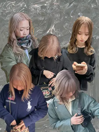 カラー ミルクティーベージュ ブリーチ🖤サヤカのヘアスタイル