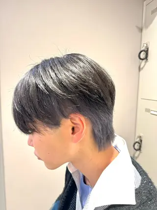 ショート パーマ ヘアアレンジ メンズ 艶カラー の達人のヘアスタイル