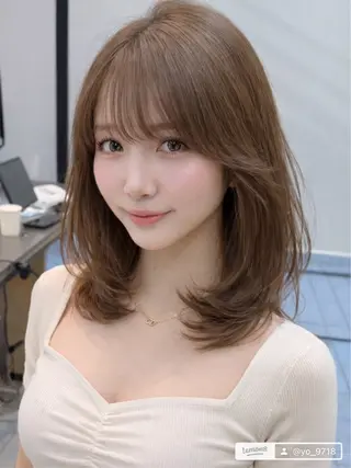 ミディアム カラー 木元 瑛✂︎ボブのヘアスタイル