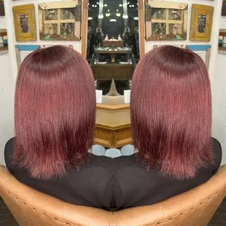 セミロング カラー レイヤー/ボブ/ ミニボブ/AOIのヘアスタイル