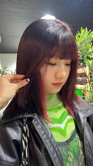 セミロング ボブ/暖色カラー コウボヒカルのヘアスタイル