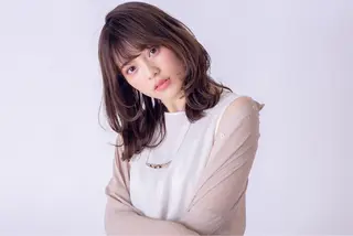 セミロング カラー パーマ コテ巻きパーマ/韓国 パーマ/佐野のヘアスタイル