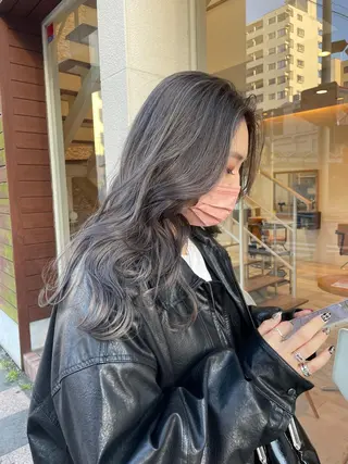 ロング カラー R-5 shonandai所属・🍋透け感カラー🍃 オリーブ🍐Kahoのヘアスタイル